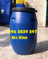Bán thùng phuy nhựa 120 lít, thùng phi nhựa màu xanh có nắp đựng nước, hóa chất - 096 3839 597 Ms Kính